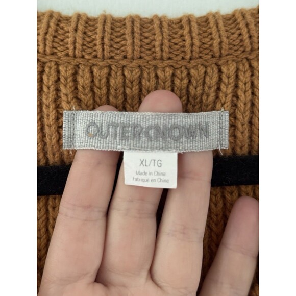 Outerknown Women’s XL Sweater Orange Knit Extra Fine Merino Wool Long Sleeve - Picture 3 of 7